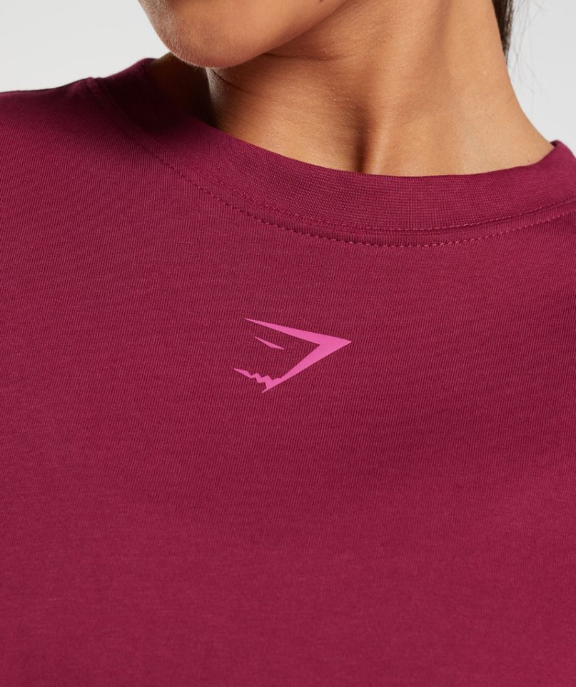 Gymshark Fraction Oversized T-shirt Dam Fuchsia | SE-26308D