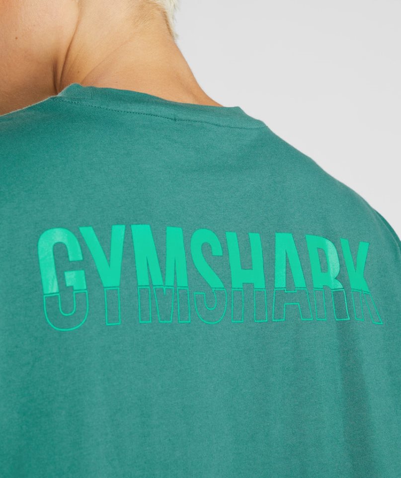 Gymshark Fraction Oversized T-shirt Dam Gröna | SE-40328I