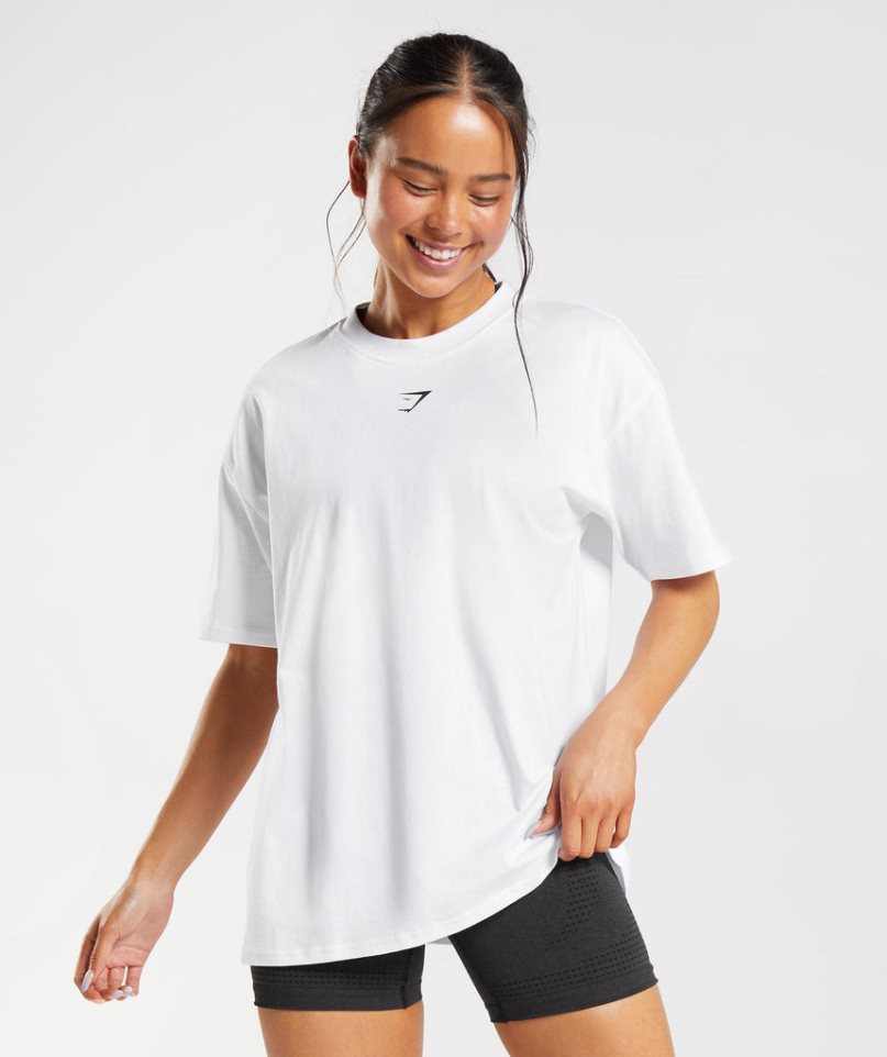 Gymshark Fraction Oversized T-shirt Dam Vita | SE-86193D