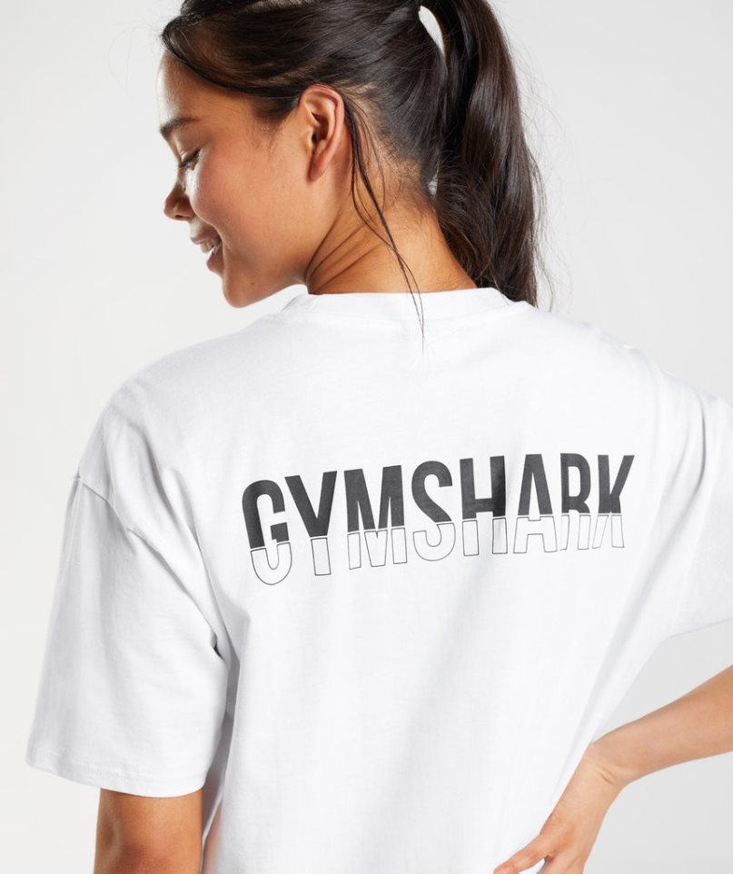 Gymshark Fraction Oversized T-shirt Dam Vita | SE-86193D