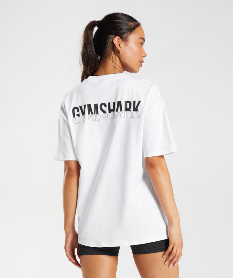 Gymshark Fraction Oversized T-shirt Dam Vita | SE-86193D