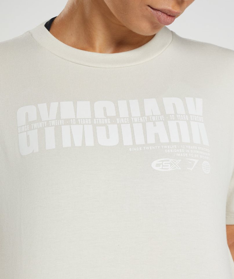 Gymshark GS10 Year Midi Beskurna Toppar Dam Grädde | SE-30867W