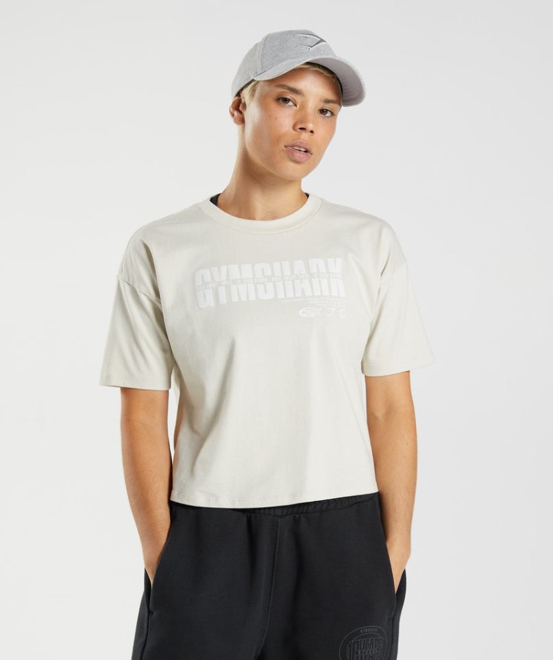 Gymshark GS10 Year Midi Beskurna Toppar Dam Grädde | SE-30867W