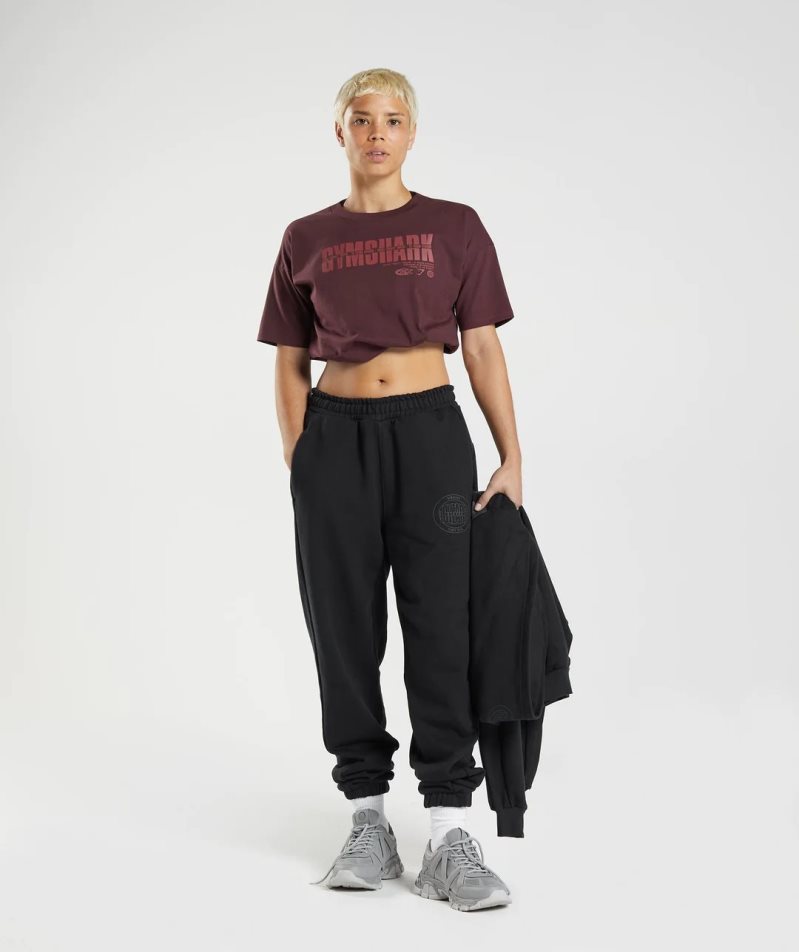 Gymshark GS10 Year Midi Beskurna Toppar Dam Vinröda | SE-76381H