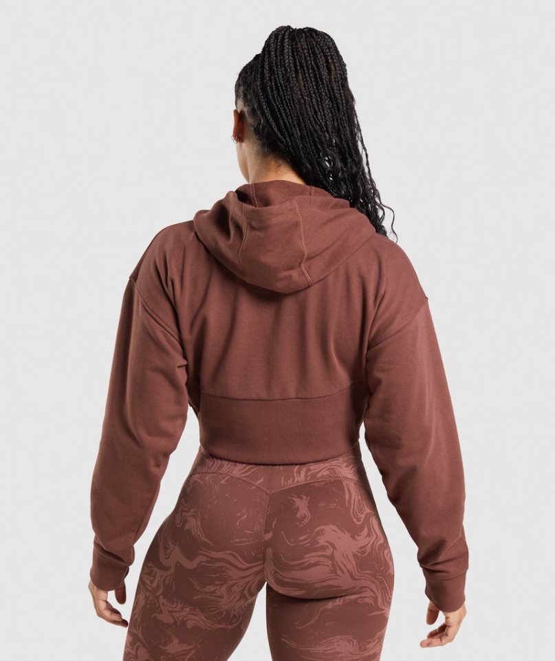 Gymshark GS Power Cropped Zip Hoodie Dam Bruna | SE-41205H