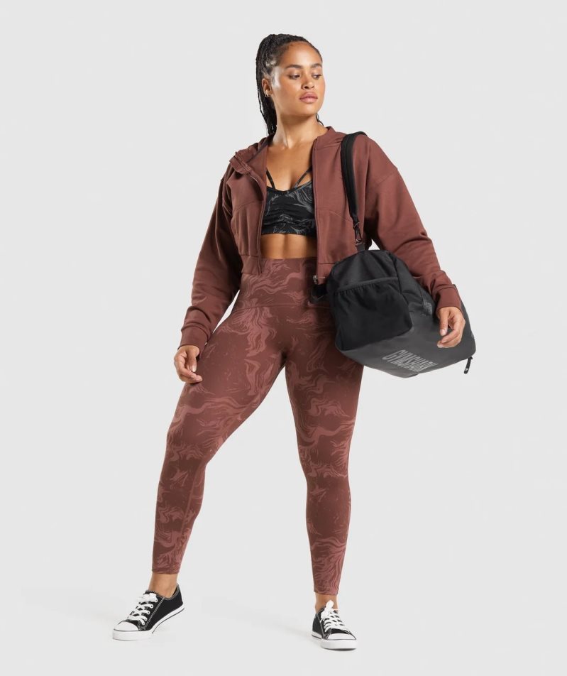 Gymshark GS Power Cropped Zip Hoodie Dam Bruna | SE-41205H