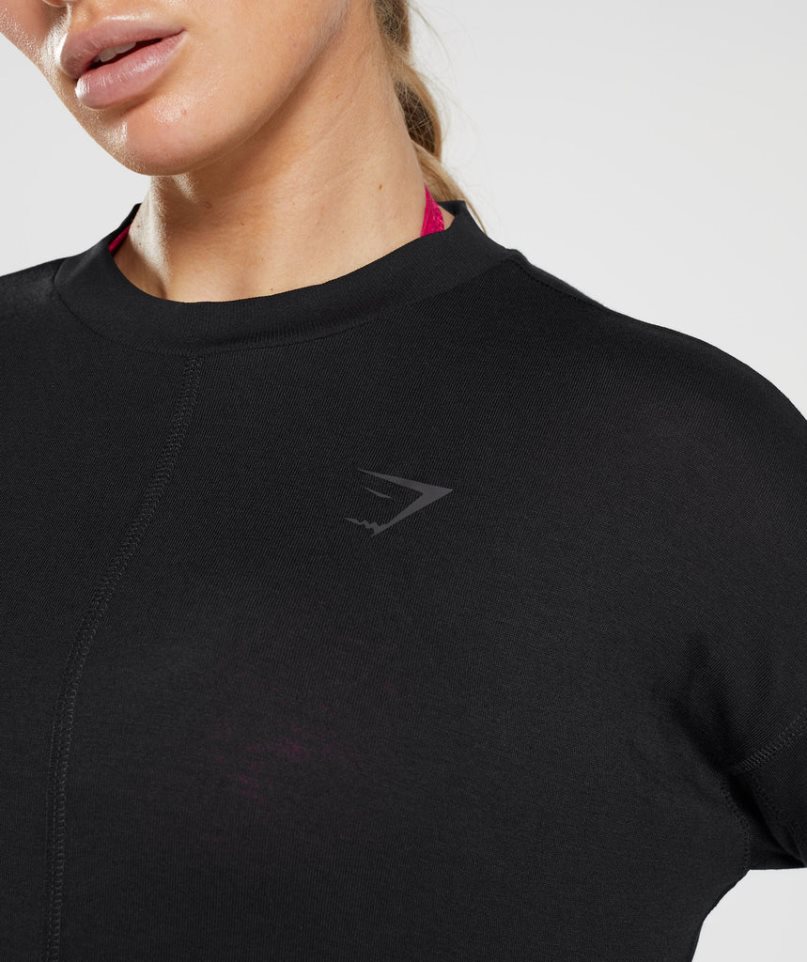 Gymshark GS Power Long Sleeve T-shirt Dam Svarta | SE-96314G