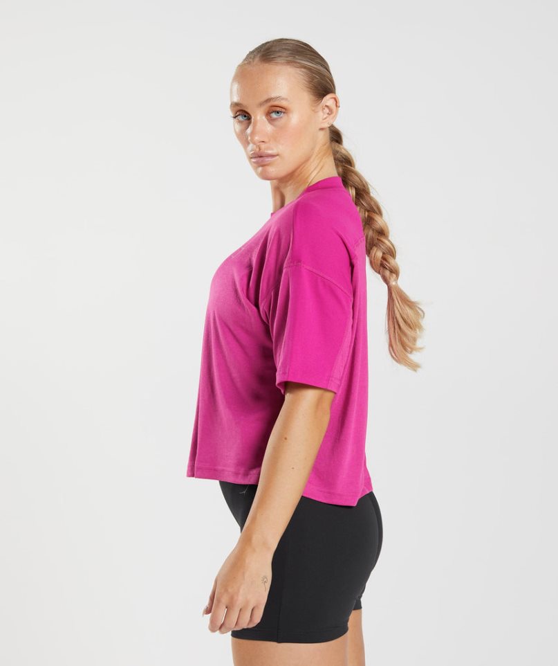 Gymshark GS Power Midi Beskurna Toppar Dam Fuchsia | SE-81736W