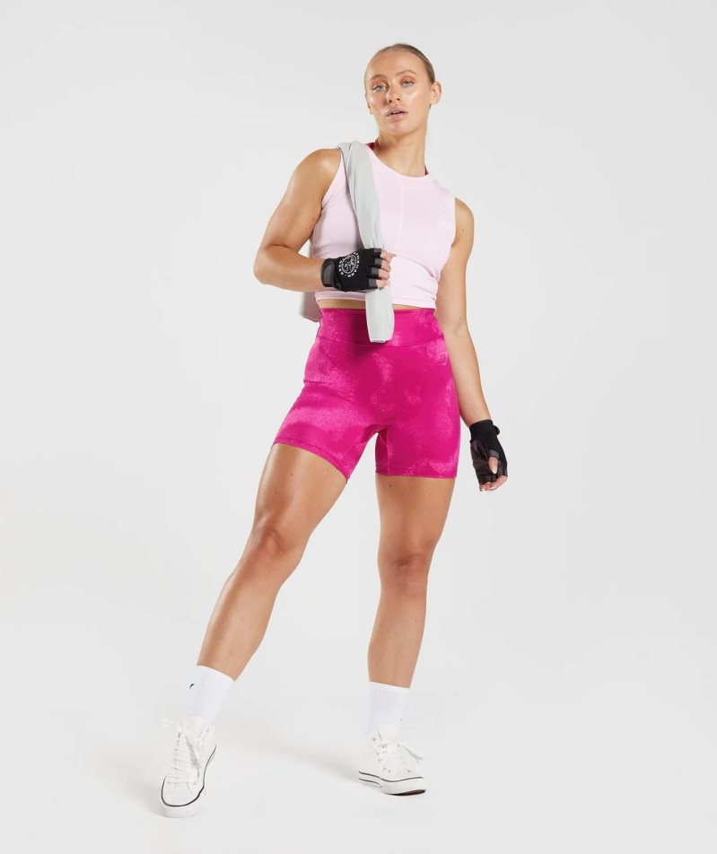 Gymshark GS Power Räfflad Midi Linnen Dam Rosa | SE-26138D