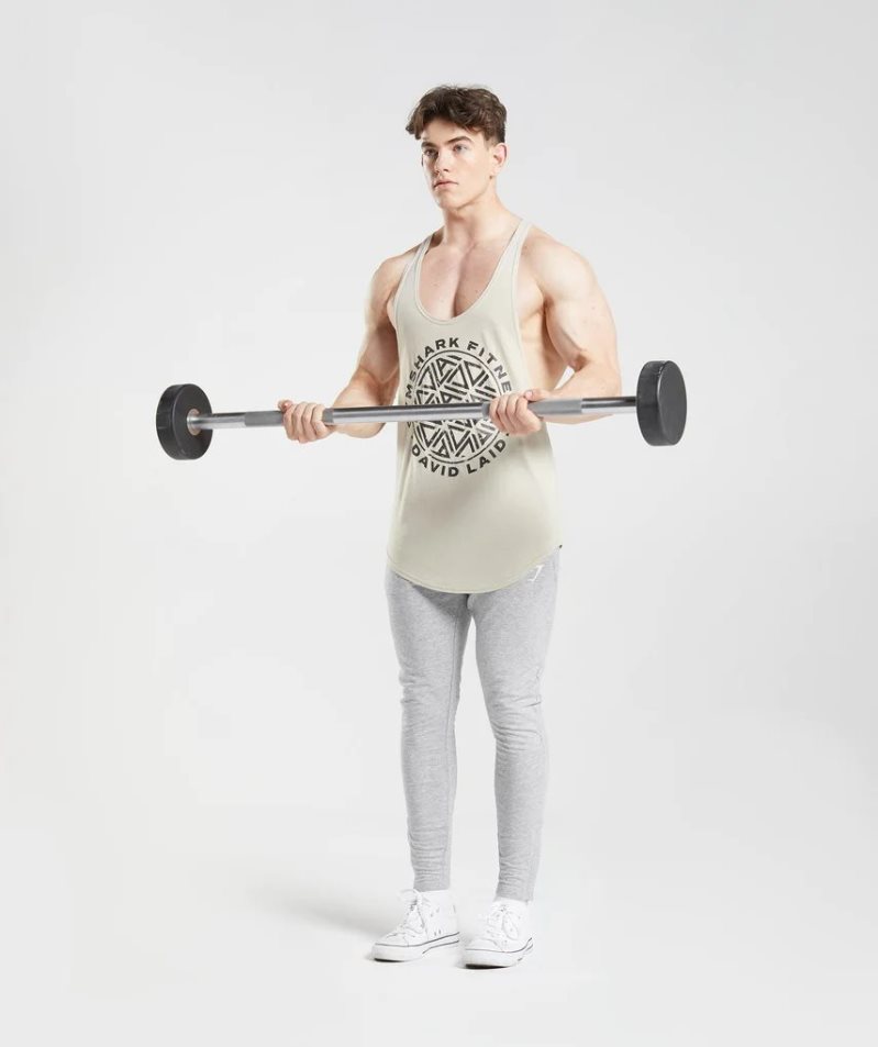 Gymshark GS x David Laid Stringer Linnen Herr Beige | SE-61079Z