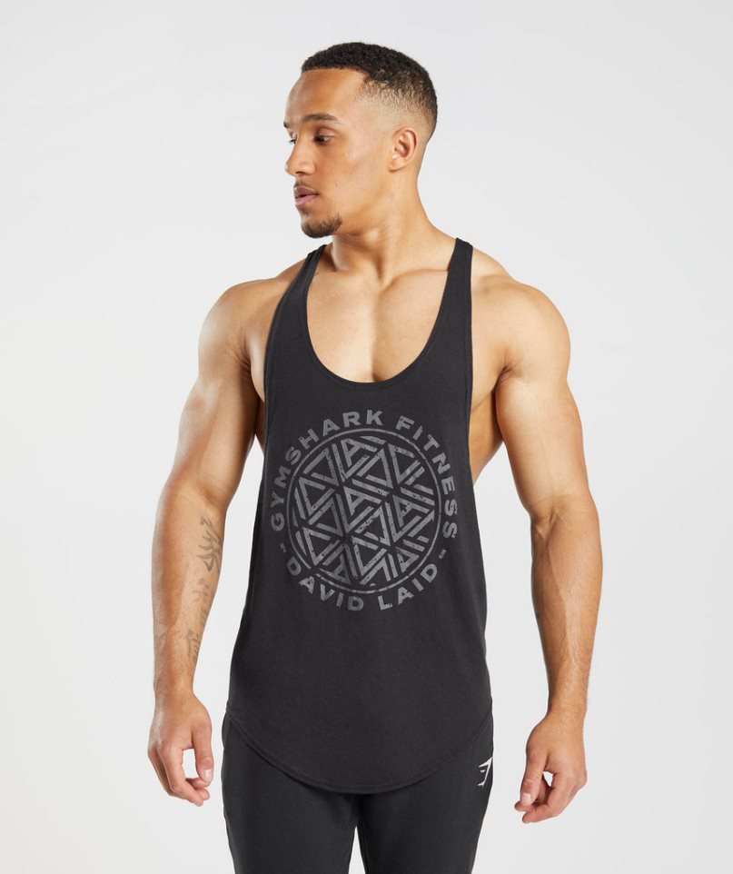 Gymshark GS x David Laid Stringer Linnen Herr Svarta | SE-94708I