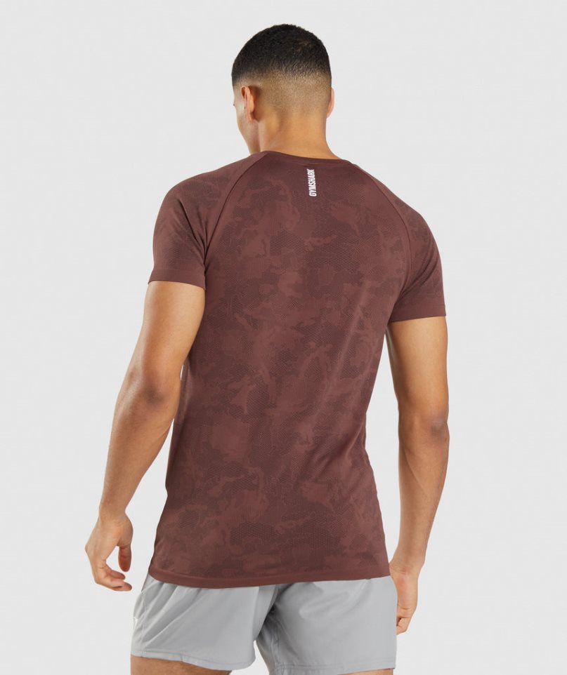 Gymshark Geo Seamless T-shirt Herr Bruna | SE-82069O