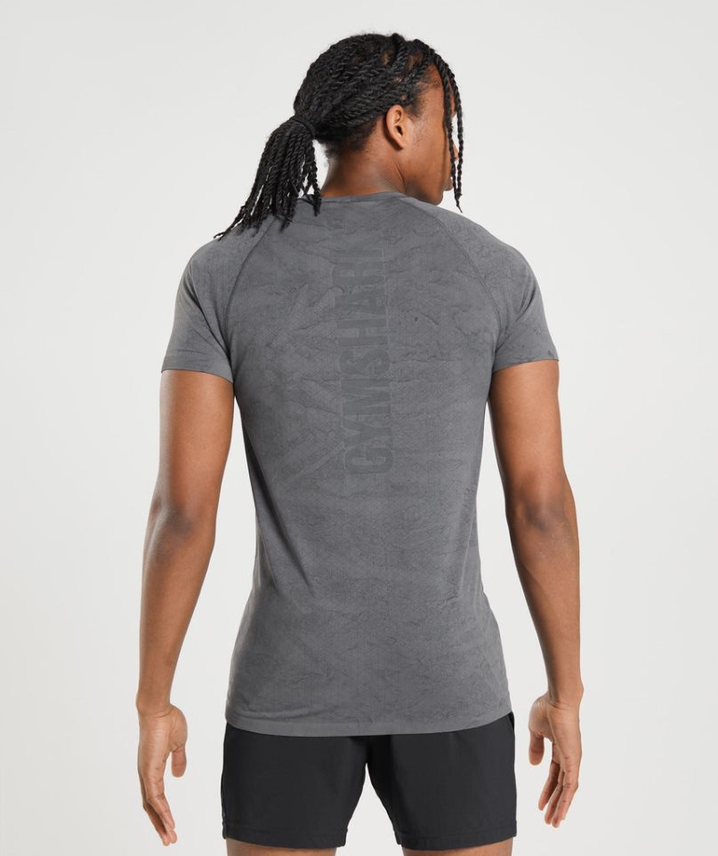 Gymshark Geo Seamless T-shirt Herr Grå | SE-93458B