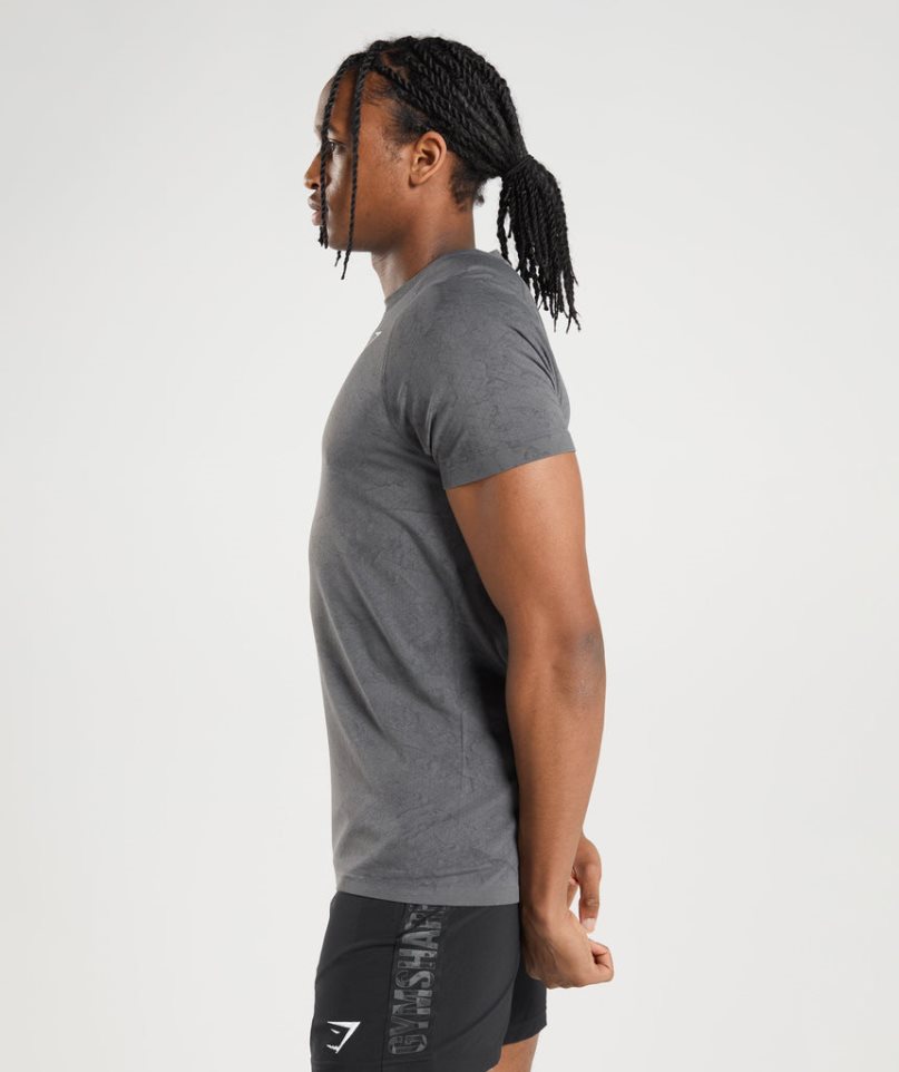 Gymshark Geo Seamless T-shirt Herr Grå | SE-93458B