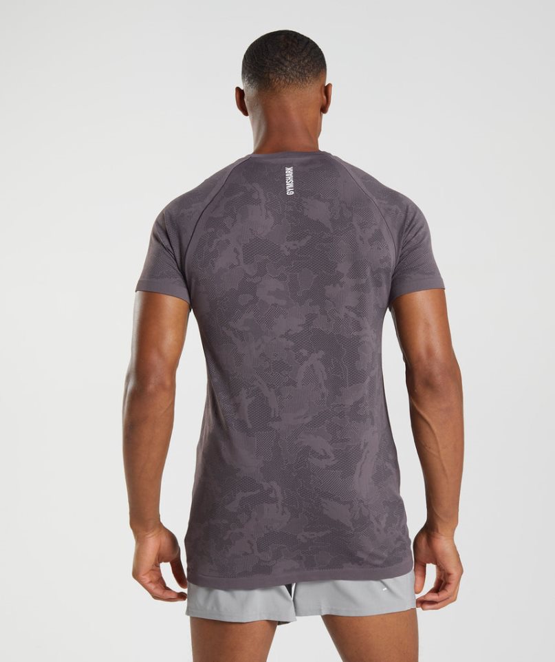 Gymshark Geo Seamless T-shirt Herr Lila | SE-76591B