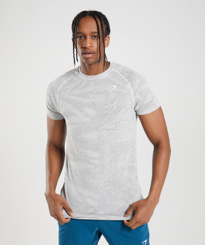 Gymshark Geo Seamless T-shirt Herr Ljusgrå | SE-31876R