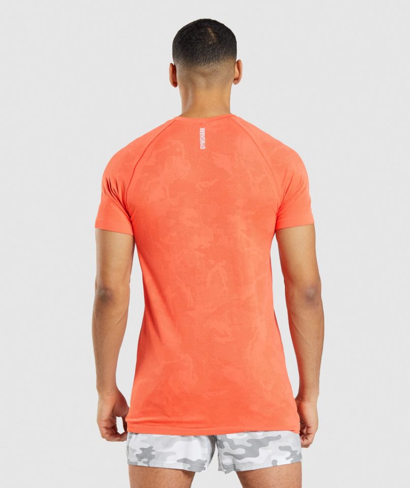 Gymshark Geo Seamless T-shirt Herr Orange | SE-47985S