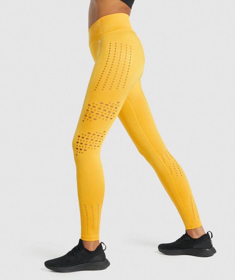 Gymshark Glow Seamless Leggings Dam Gula | SE-75942S