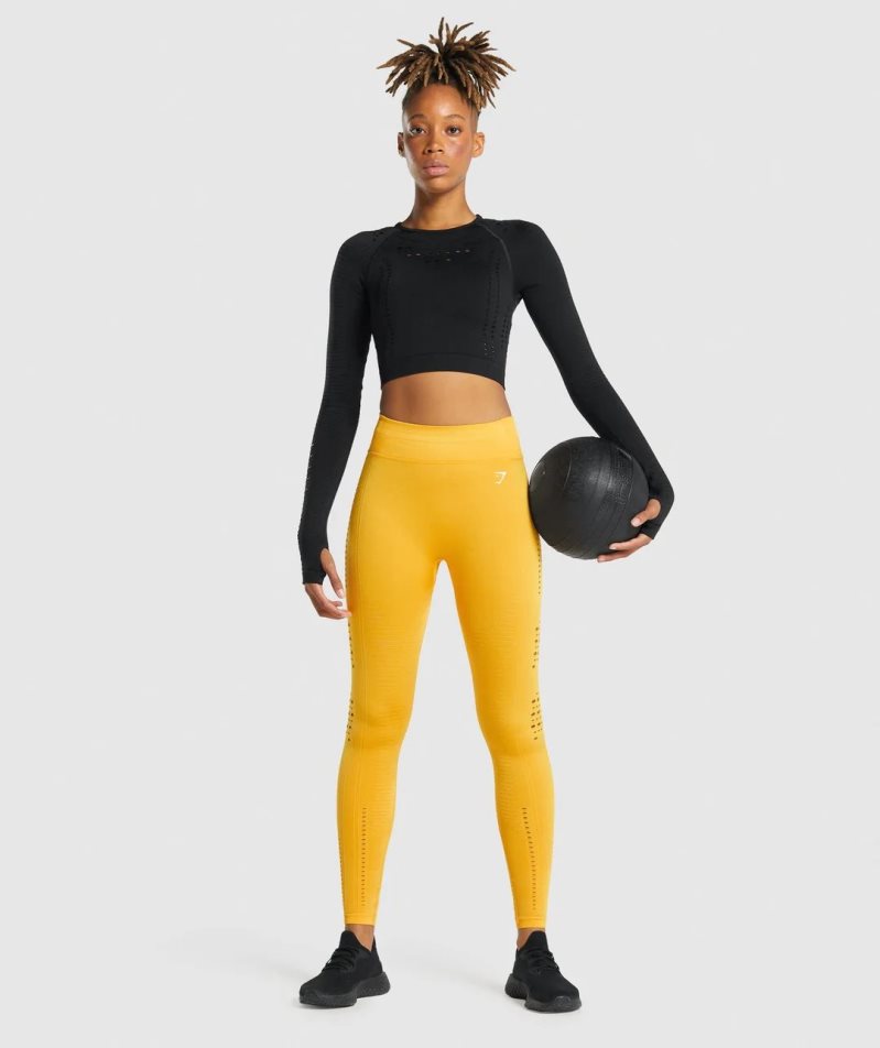 Gymshark Glow Seamless Leggings Dam Gula | SE-75942S