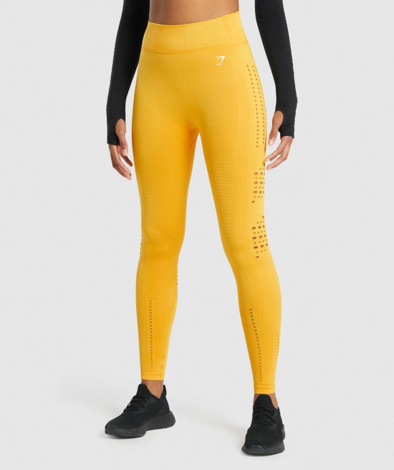 Gymshark Glow Seamless Leggings Dam Gula | SE-75942S