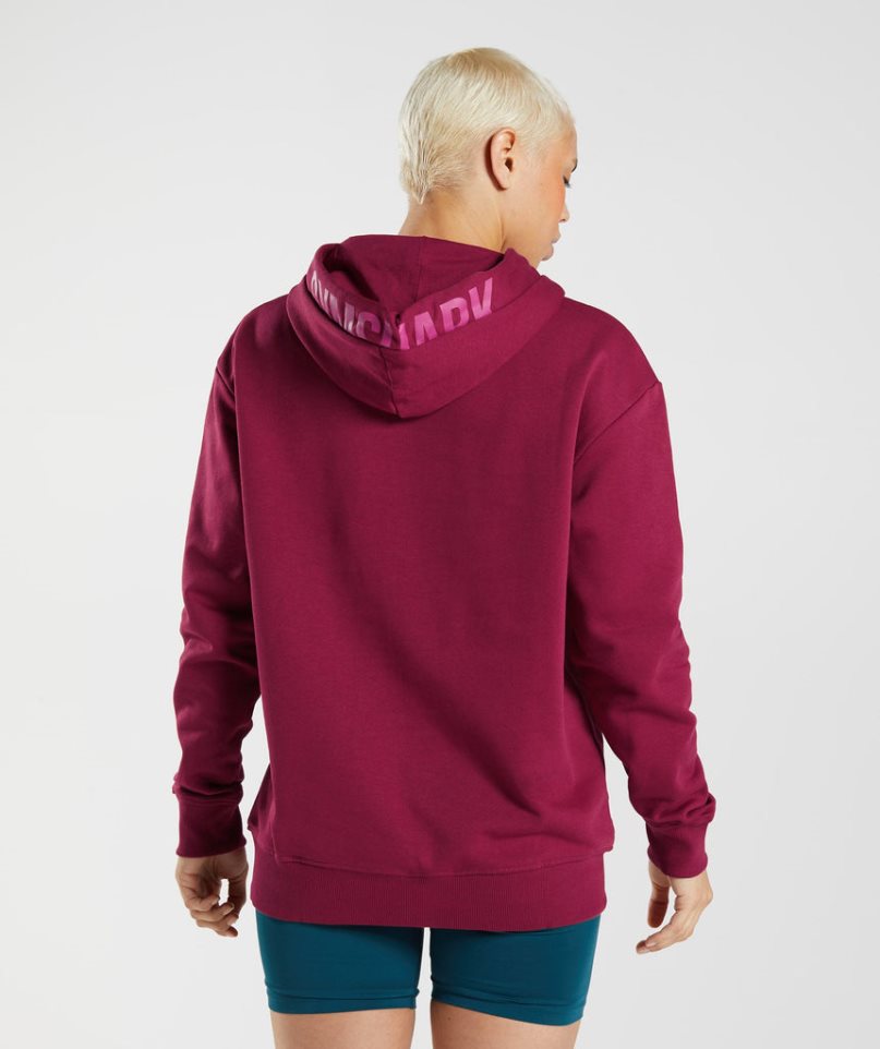 Gymshark Graphics Fraction Hoodie Dam Fuchsia | SE-02419K