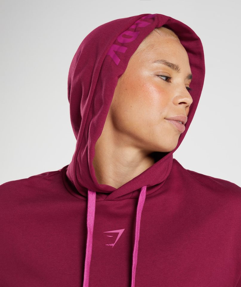 Gymshark Graphics Fraction Hoodie Dam Fuchsia | SE-02419K