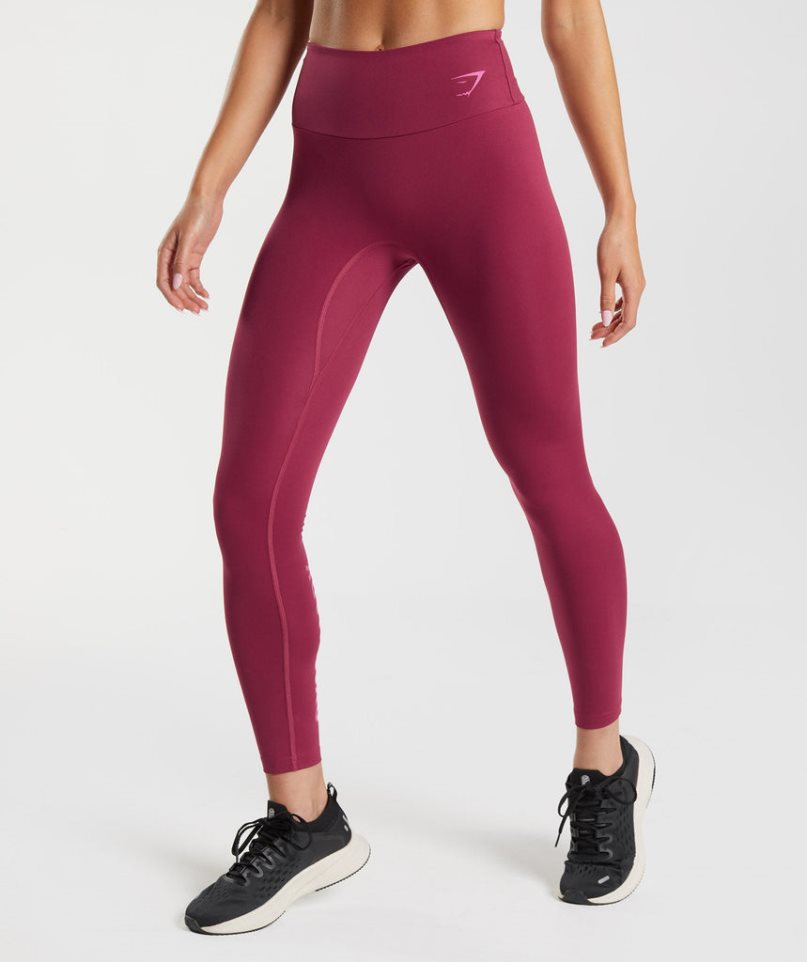 Gymshark Graphics Fraction Leggings Dam Fuchsia | SE-23678L