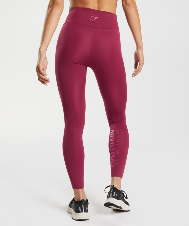 Gymshark Graphics Fraction Leggings Dam Fuchsia | SE-23678L