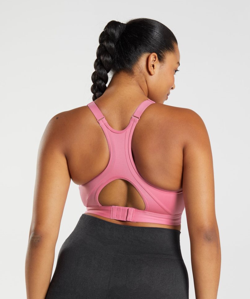 Gymshark High Neck High Support Sport Bh Dam Rosa | SE-87153C