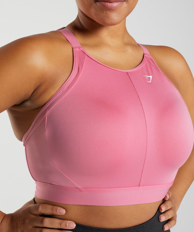 Gymshark High Neck High Support Sport Bh Dam Rosa | SE-87153C