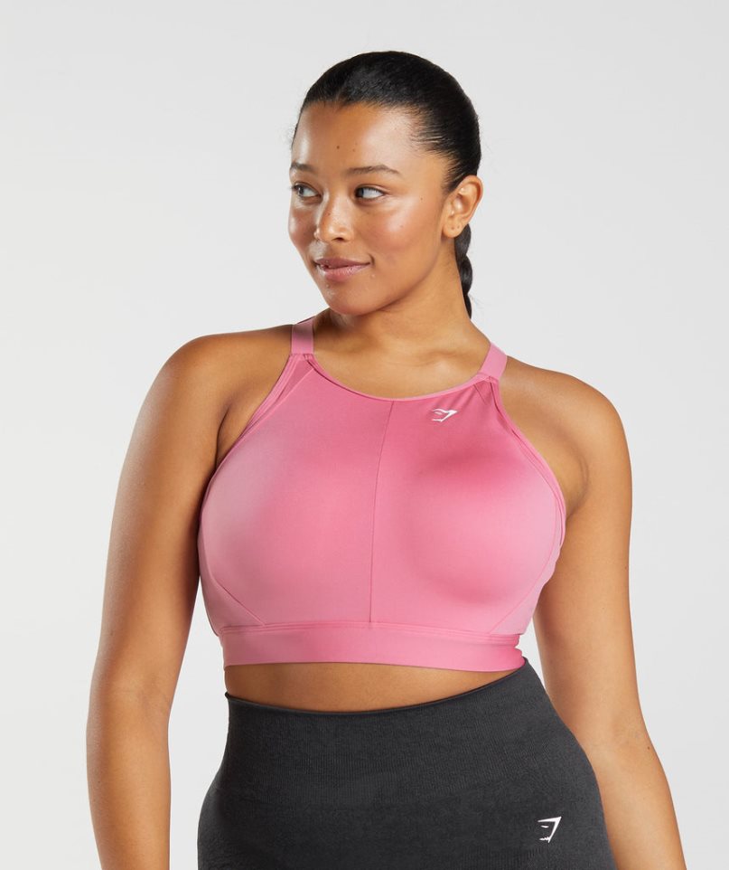 Gymshark High Neck High Support Sport Bh Dam Rosa | SE-87153C