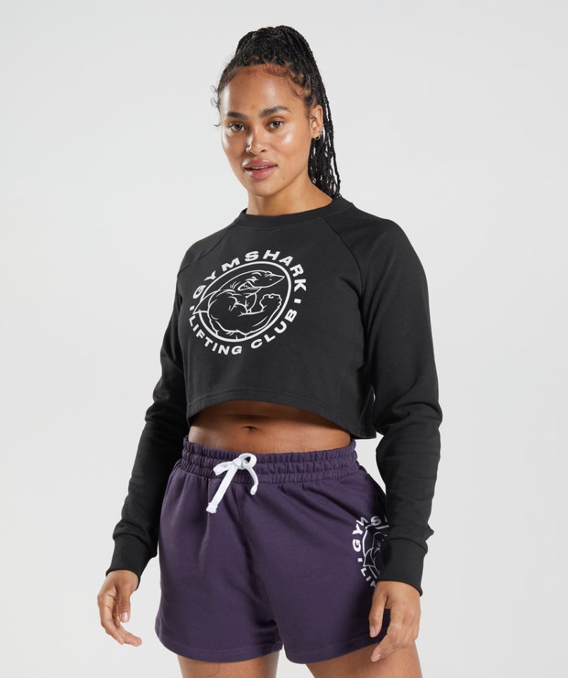 Gymshark Legacy Cropped Tröjor Dam Svarta | SE-08635R