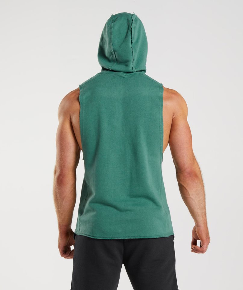 Gymshark Legacy Drop Arm Hoodie Herr Gröna | SE-76903I