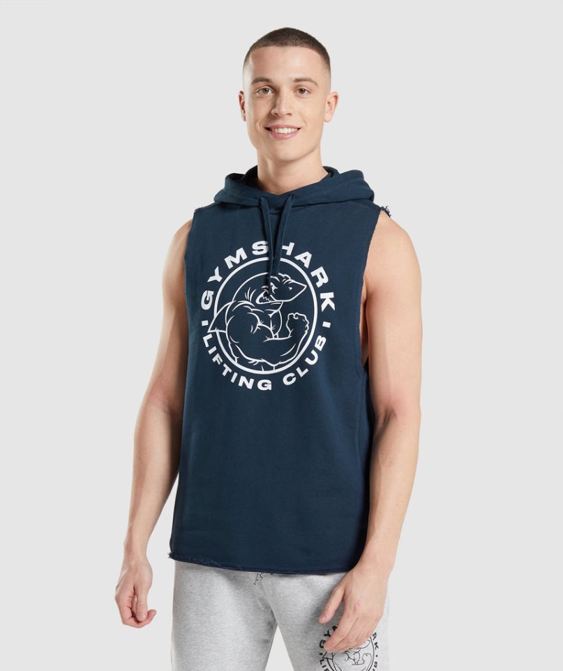 Gymshark Legacy Drop Arm Hoodie Herr Marinblå | SE-41056Y