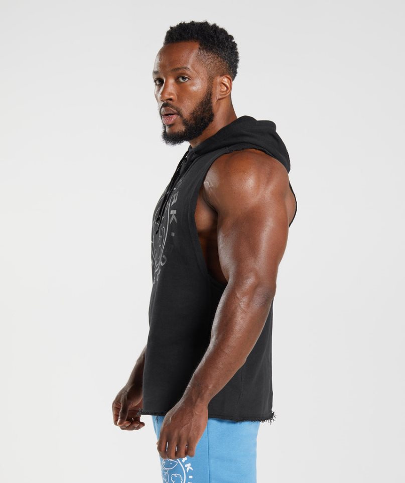 Gymshark Legacy Drop Arm Hoodie Herr Svarta | SE-37104T