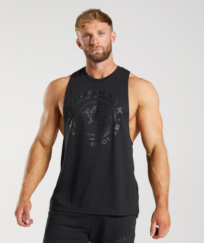 Gymshark Legacy Drop Arm Linnen Herr Svarta | SE-39628T