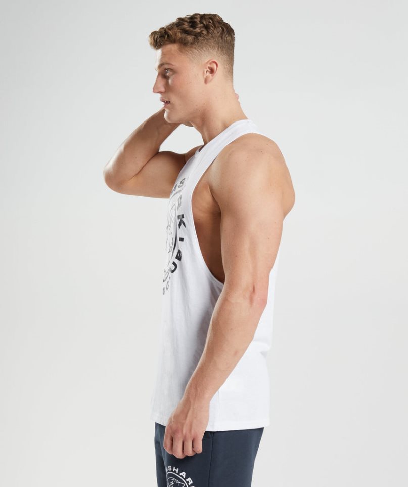 Gymshark Legacy Drop Arm Linnen Herr Vita | SE-72180X