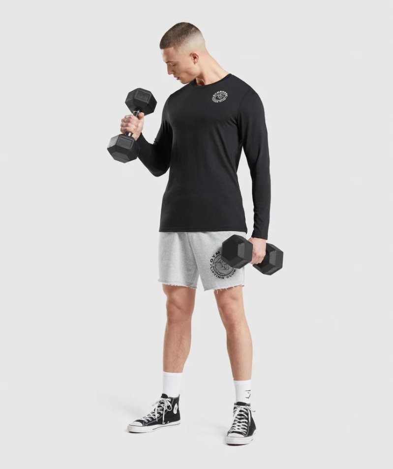 Gymshark Legacy Long Sleeve T-shirt Herr Svarta | SE-50247R