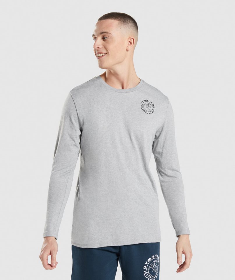 Gymshark Legacy Long Sleeve T-shirt Herr Ljusgrå | SE-73142L