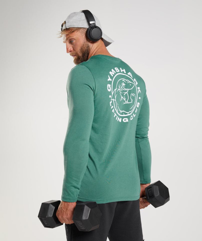 Gymshark Legacy Long Sleeve T-shirt Herr Gröna | SE-75298V