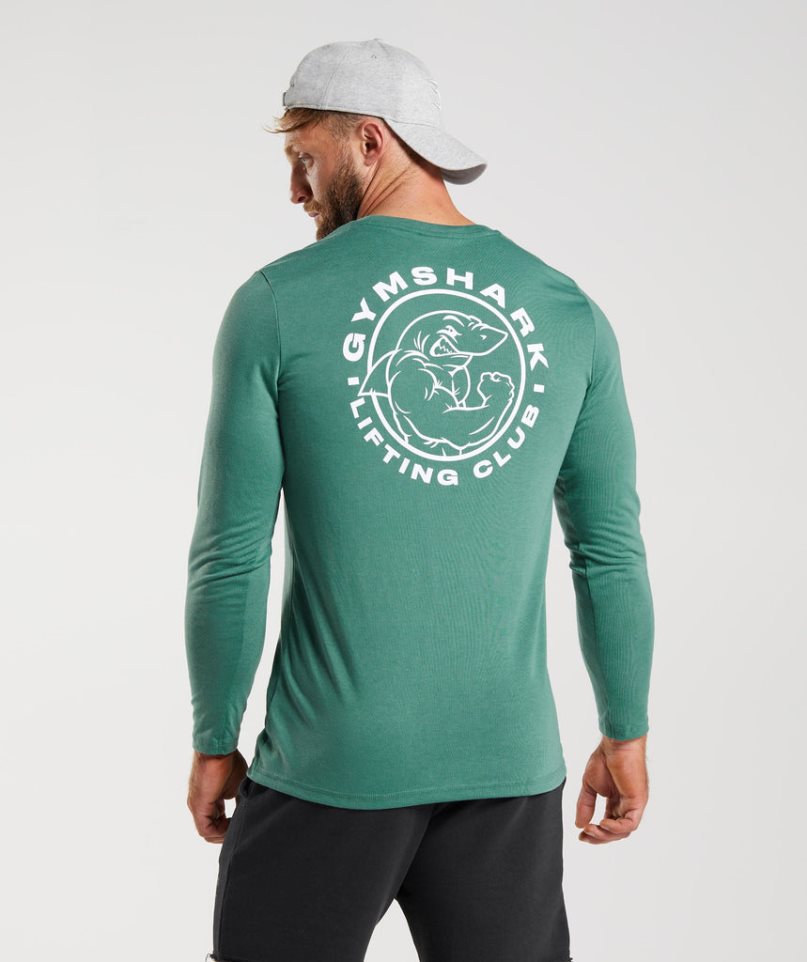 Gymshark Legacy Long Sleeve T-shirt Herr Gröna | SE-75298V