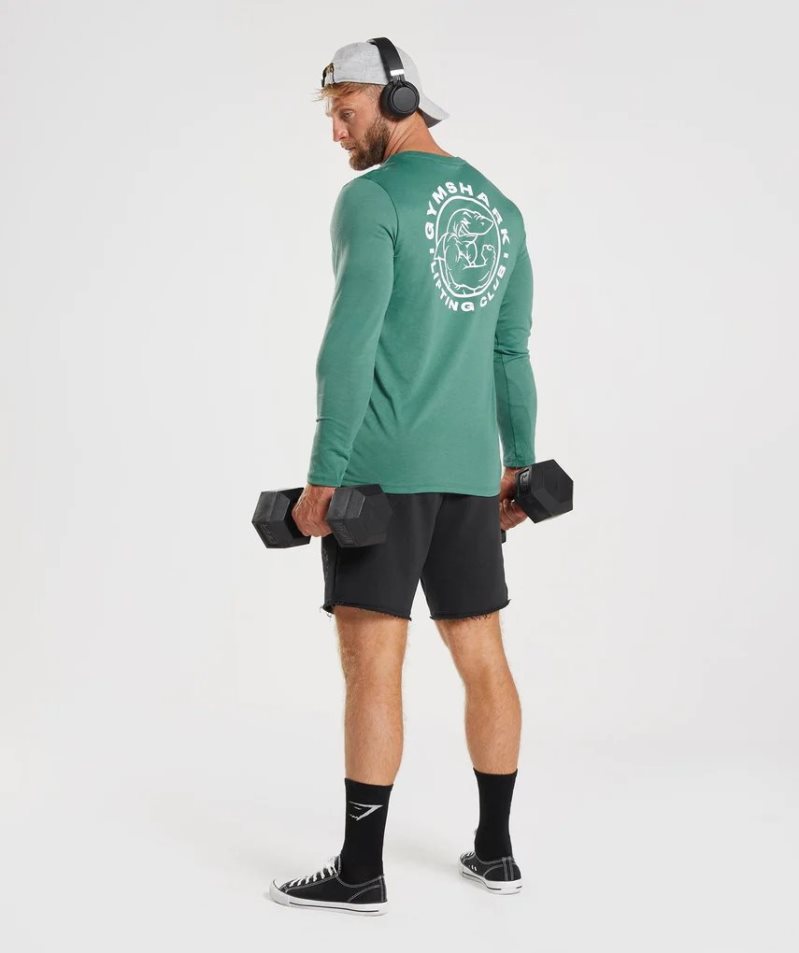 Gymshark Legacy Long Sleeve T-shirt Herr Gröna | SE-75298V