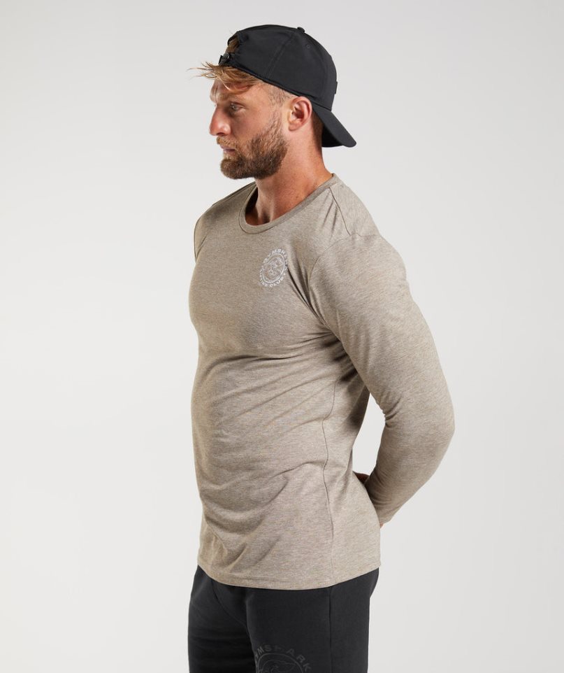 Gymshark Legacy Long Sleeve T-shirt Herr Grå | SE-83472X