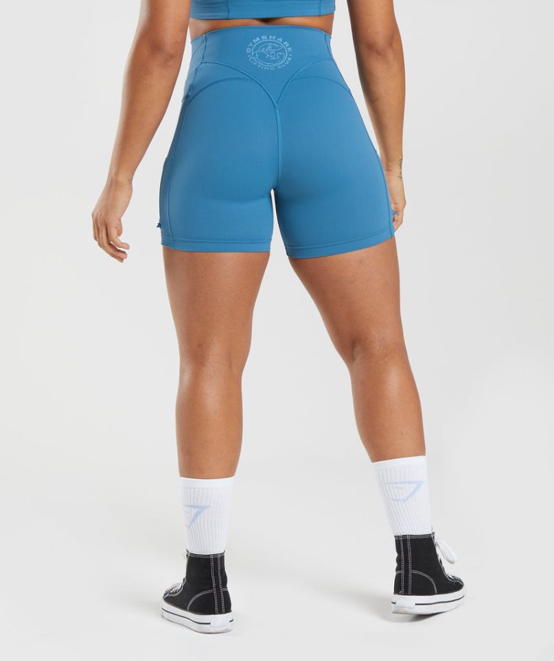 Gymshark Legacy Ruched Tight Shorts Dam Blå | SE-25089D