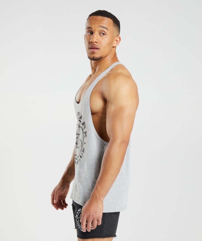 Gymshark Legacy Stringer Linnen Herr Ljusgrå | SE-01249J