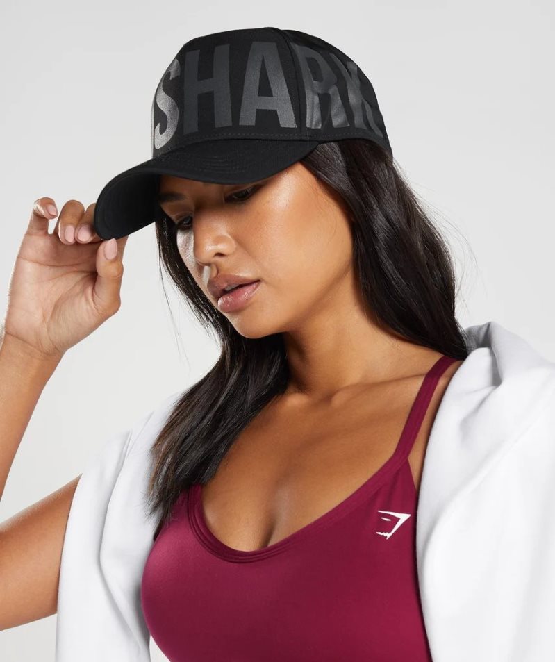 Gymshark Logo Trucker Kepsar Svarta | SE-21579C