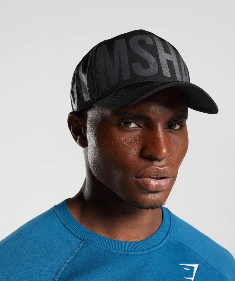 Gymshark Logo Trucker Kepsar Svarta | SE-21579C