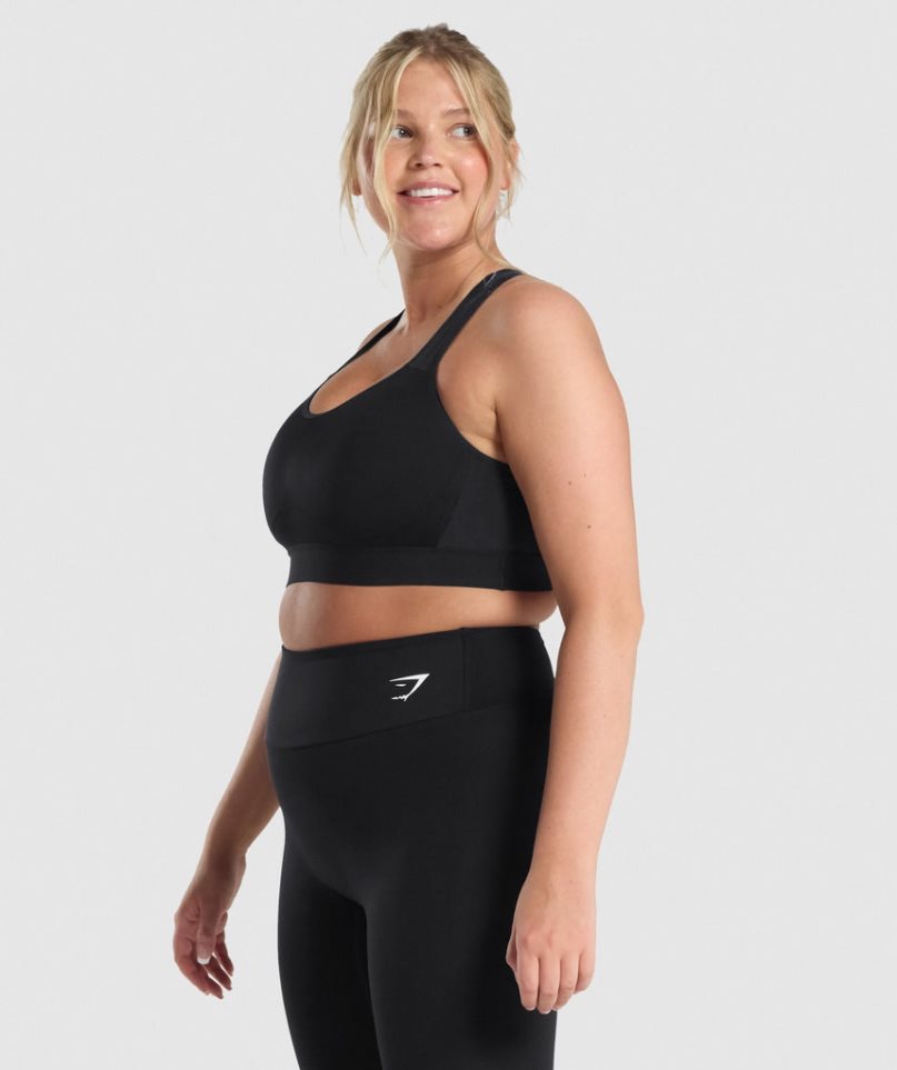 Gymshark Lätta High Support Sport Bh Dam Svarta | SE-92365O