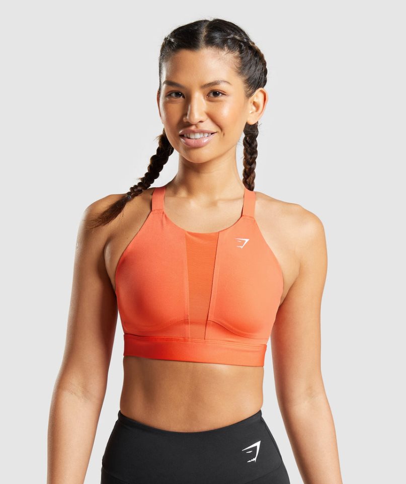 Gymshark Mesh Neckline 2.0 Sport Bh Dam Orange | SE-49516Q