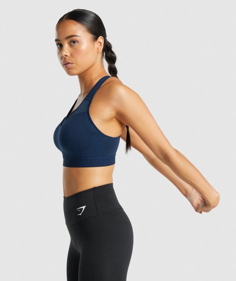 Gymshark Open Back Sport Bh Dam Marinblå | SE-82349A